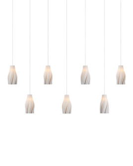 Posh Seven Light Linear Pendant in White/Silver (142|9000-1277)