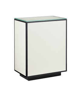 Lacquer Side Table in White/Black/Clear (142|3000-0313)