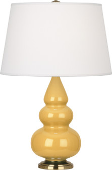 Small Triple Gourd One Light Accent Lamp in Sunset Yellow Glazed Ceramic w/Antique Natural Brass (165|SU30X)