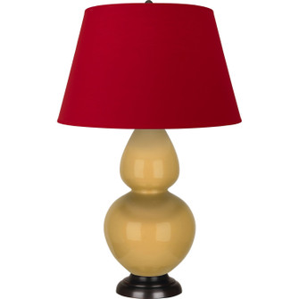 Double Gourd One Light Table Lamp in Sunset Yellow Glazed Ceramic w/Deep Patina Bronze (165|SU21R)
