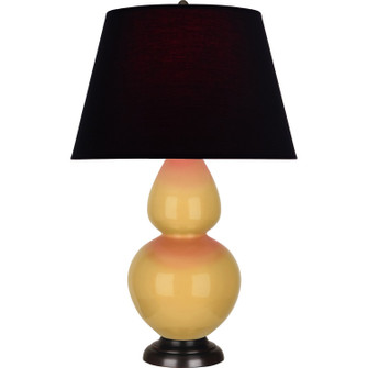 Double Gourd One Light Table Lamp in Sunset Yellow Glazed Ceramic w/Deep Patina Bronze (165|SU21K)
