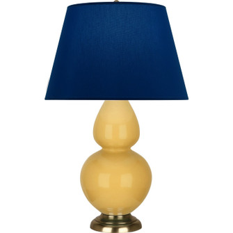 Double Gourd One Light Table Lamp in Sunset Yellow Glazed Ceramic w/Antique Natural Brass (165|SU20N)