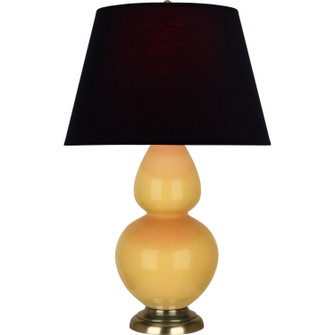 Double Gourd One Light Table Lamp in Sunset Yellow Glazed Ceramic w/Antique Natural Brass (165|SU20K)