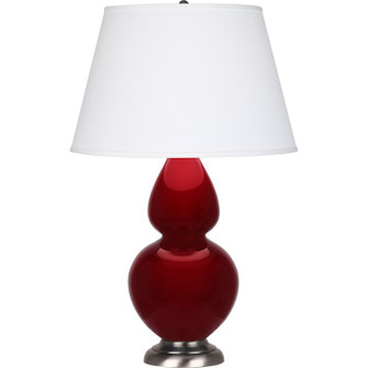 Double Gourd One Light Table Lamp in Sangria Glazed Ceramic w/Antique Silver (165|SA22X)
