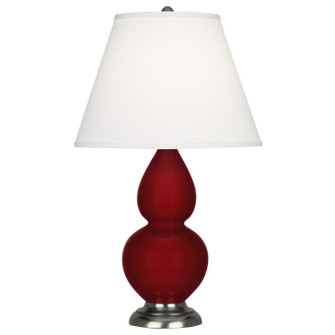 Small Double Gourd One Light Accent Lamp in Sangria Glazed Ceramic w/Antique Silver (165|SA12X)