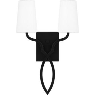 Quoizel Wood Two Light Wall Sconce in Matte Black (10|QW16130MBK)