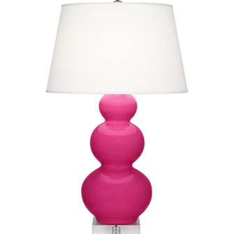 Triple Gourd One Light Table Lamp in Razzle Rose Glazed Ceramic w/Lucite (165|RZ43X)