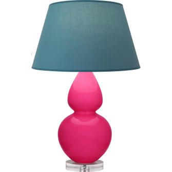Double Gourd One Light Table Lamp in Razzle Rose Glazed Ceramic w/Lucite (165|RZ23B)