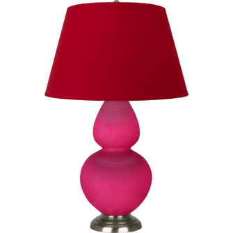 Double Gourd One Light Table Lamp in Razzle Rose Glazed Ceramic w/Antique Silver (165|RZ22R)