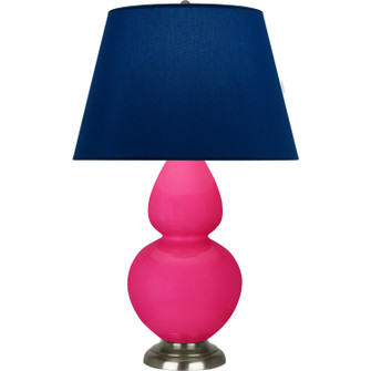 Double Gourd One Light Table Lamp in Razzle Rose Glazed Ceramic w/Antique Silver (165|RZ22N)