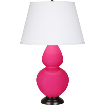 Double Gourd One Light Table Lamp in Razzle Rose Glazed Ceramic w/Deep Patina Bronze (165|RZ21X)