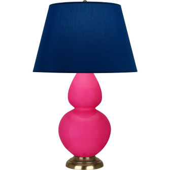 Double Gourd One Light Table Lamp in Razzle Rose Glazed Ceramic w/Antique Natural Brass (165|RZ20N)