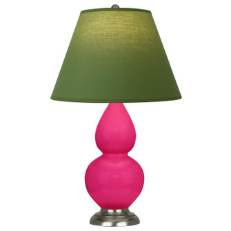 Small Double Gourd One Light Accent Lamp in Razzle Rose Glazed Ceramic w/Antique Silver (165|RZ12G)