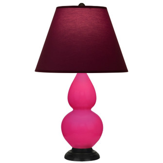 Small Double Gourd One Light Accent Lamp in Razzle Rose Glazed Ceramic w/Deep Patina Bronze (165|RZ11P)