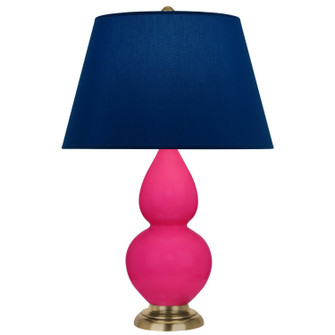 Small Double Gourd One Light Accent Lamp in Razzle Rose Glazed Ceramic w/Antique Natural Brass (165|RZ10N)