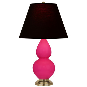Small Double Gourd One Light Accent Lamp in Razzle Rose Glazed Ceramic w/Antique Natural Brass (165|RZ10K)