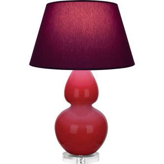 Double Gourd One Light Table Lamp in Ruby Red Glazed Ceramic w/Lucite (165|RR23P)