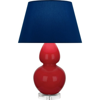 Double Gourd One Light Table Lamp in Ruby Red Glazed Ceramic w/Lucite (165|RR23N)