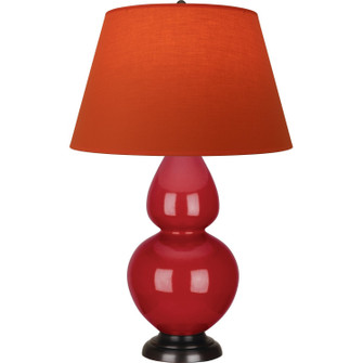 Double Gourd One Light Table Lamp in Ruby Red Glazed Ceramic w/Deep Patina Bronze (165|RR21T)