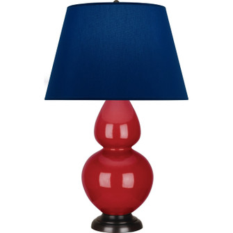 Double Gourd One Light Table Lamp in Ruby Red Glazed Ceramic w/Deep Patina Bronze (165|RR21N)