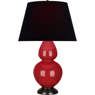 Double Gourd One Light Table Lamp in Ruby Red Glazed Ceramic w/Deep Patina Bronze (165|RR21K)