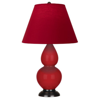 Small Double Gourd One Light Accent Lamp in Ruby Red Glazed Ceramic w/Deep Patina Bronze (165|RR11R)