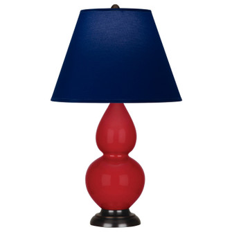 Small Double Gourd One Light Accent Lamp in Ruby Red Glazed Ceramic w/Deep Patina Bronze (165|RR11N)