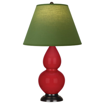Small Double Gourd One Light Accent Lamp in Ruby Red Glazed Ceramic w/Deep Patina Bronze (165|RR11G)