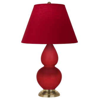 Small Double Gourd One Light Accent Lamp in Ruby Red Glazed Ceramic w/Antique Natural Brass (165|RR10R)