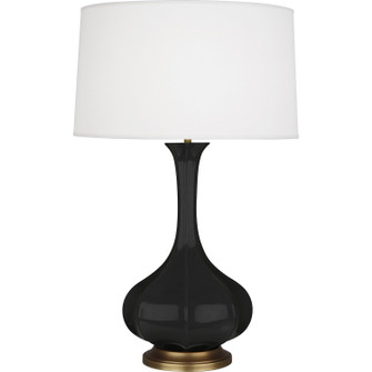 Pike One Light Table Lamp in Obsidian Glazed Ceramic w/Aged Brass (165|OS994)