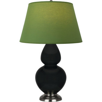 Double Gourd One Light Table Lamp in Obsidian Glazed Ceramic w/Antique Silver (165|OS22G)