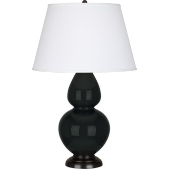 Double Gourd One Light Table Lamp in Obsidian Glazed Ceramic w/Deep Patina Bronze (165|OS21X)