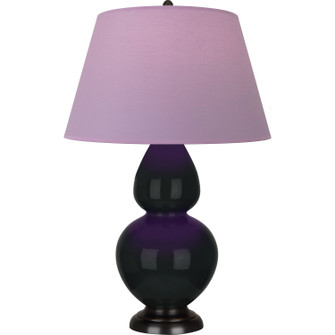 Double Gourd One Light Table Lamp in Obsidian Glazed Ceramic w/Deep Patina Bronze (165|OS21L)