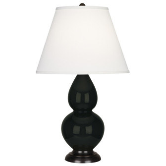 Small Double Gourd One Light Accent Lamp in Obsidian Glazed Ceramic w/Deep Patina Bronze (165|OS11X)