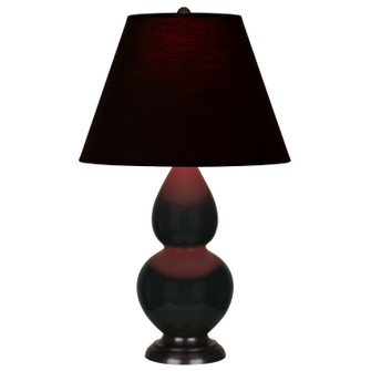 Small Double Gourd One Light Accent Lamp in Obsidian Glazed Ceramic w/Deep Patina Bronze (165|OS11K)