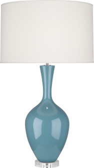 Audrey One Light Table Lamp in Steel Blue Glazed Ceramic (165|OB980)