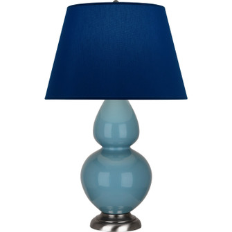 Double Gourd One Light Table Lamp in Steel Blue Glazed Ceramic w/Antique Silver (165|OB22N)
