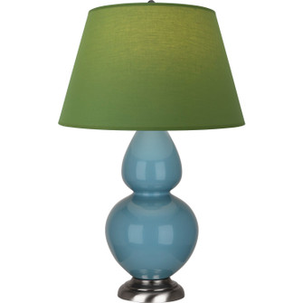 Double Gourd One Light Table Lamp in Steel Blue Glazed Ceramic w/Antique Silver (165|OB22G)
