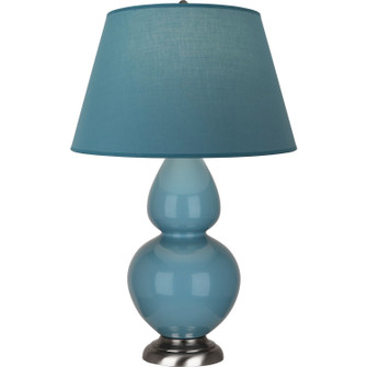 Double Gourd One Light Table Lamp in Steel Blue Glazed Ceramic w/Antique Silver (165|OB22B)