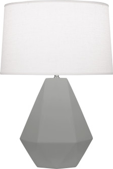 Delta One Light Table Lamp in Matte Smokey Taupe Glazed Ceramic w/Polished Nickel (165|MST97)