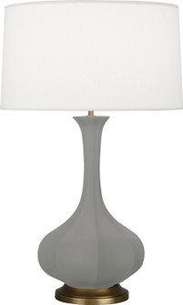 Pike One Light Table Lamp in Matte Smokey Taupe Glazed Ceramic w/Aged Brass (165|MST94)