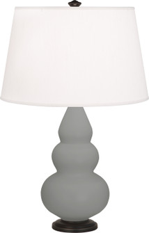 Small Triple Gourd One Light Accent Lamp in Matte Smokey Taupe Glazed Ceramic w/Deep Patina Bronze (165|MST31)