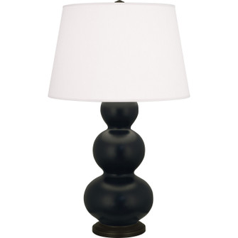 Triple Gourd One Light Table Lamp in Matte Obsidian Glazed Ceramic w/Deep Patina Bronze (165|MOS41)