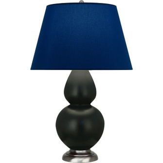 Double Gourd One Light Table Lamp in Matte Obsidian Glazed Ceramic w/Antique Silver (165|MOS22N)