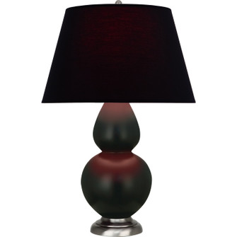 Double Gourd One Light Table Lamp in Matte Obsidian Glazed Ceramic w/Antique Silver (165|MOS22K)