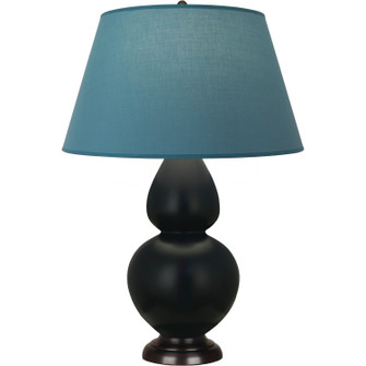 Double Gourd One Light Table Lamp in Matte Obsidian Glazed Ceramic w/Deep Patina Bronze (165|MOS21B)