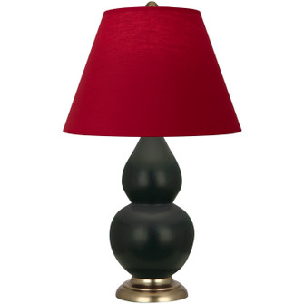 Small Double Gourd One Light Accent Lamp in Matte Obsidian Glazed Ceramic w/Antique Natural Brass (165|MOS10R)