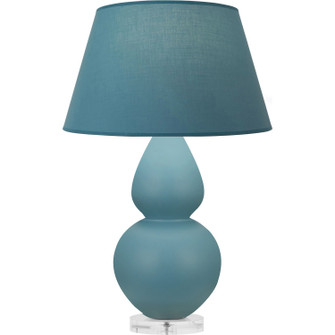 Double Gourd One Light Table Lamp in Matte Steel Blue Glazed Ceramic w/Lucite (165|MOB62B)