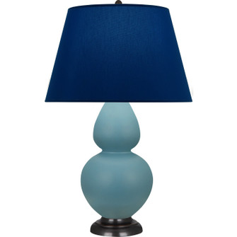 Double Gourd One Light Table Lamp in Matte Steel Blue Glazed Ceramic w/Deep Patina Bronze (165|MOB57N)