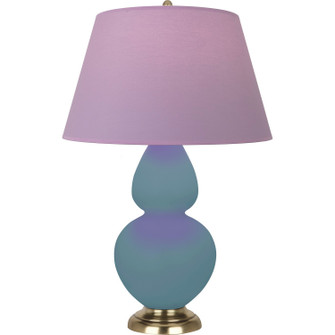 Double Gourd One Light Table Lamp in Matte Steel Blue Glazed Ceramic w/Antique Natural Brass (165|MOB55L)